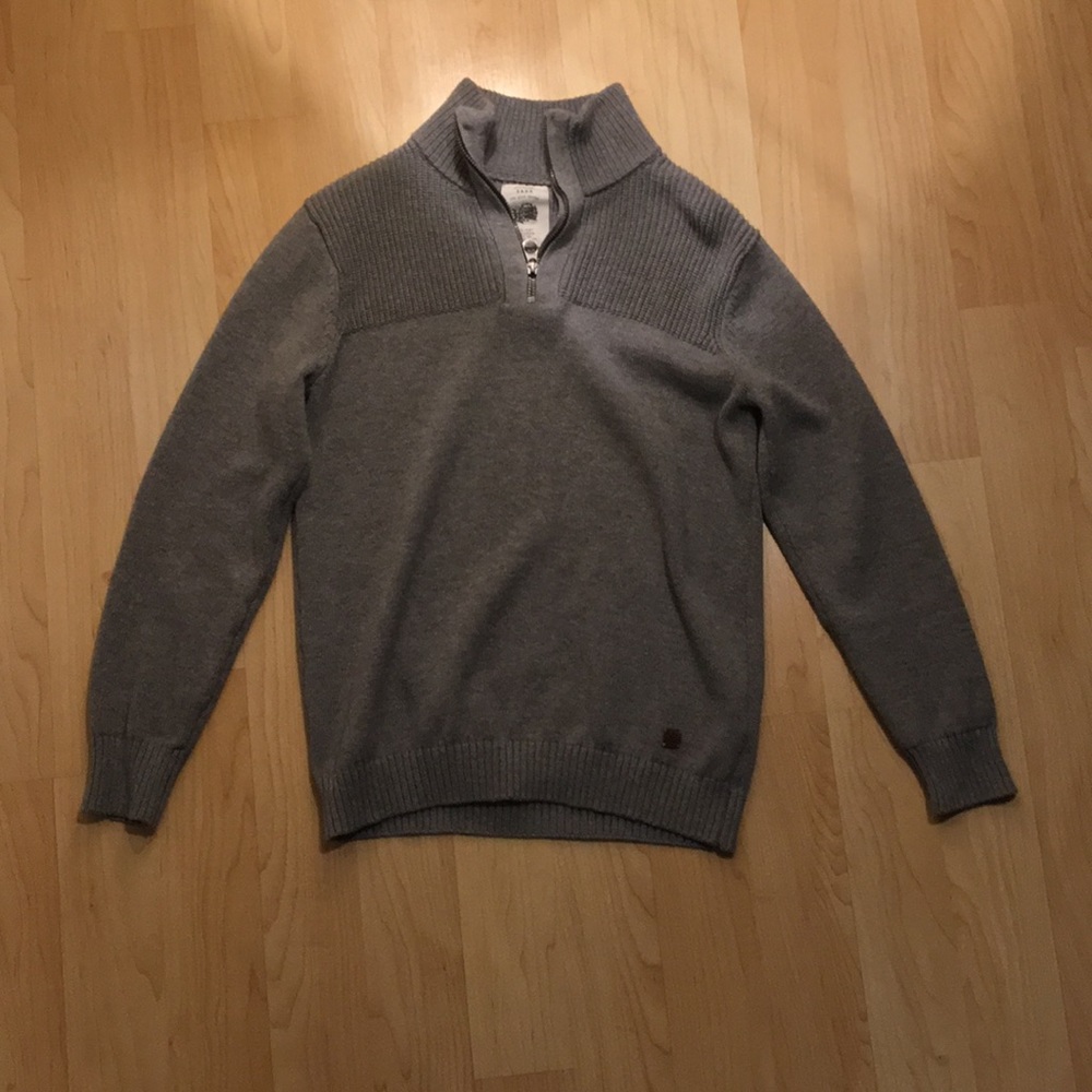 Zara Gray Quarter Zip Sweater